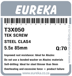 T3X050 - Tek Screw Steel Class 4 -T3X050_Label_T